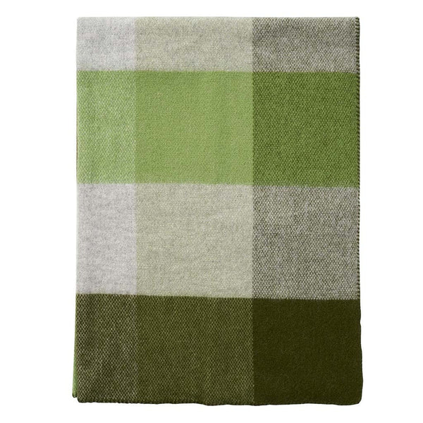 Klippan Block Brushed Wool Blanket - Green