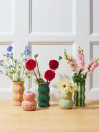 Palma Vase Tonal Greens Stripe