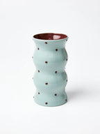 Palma Vase Blue Brown Dotty