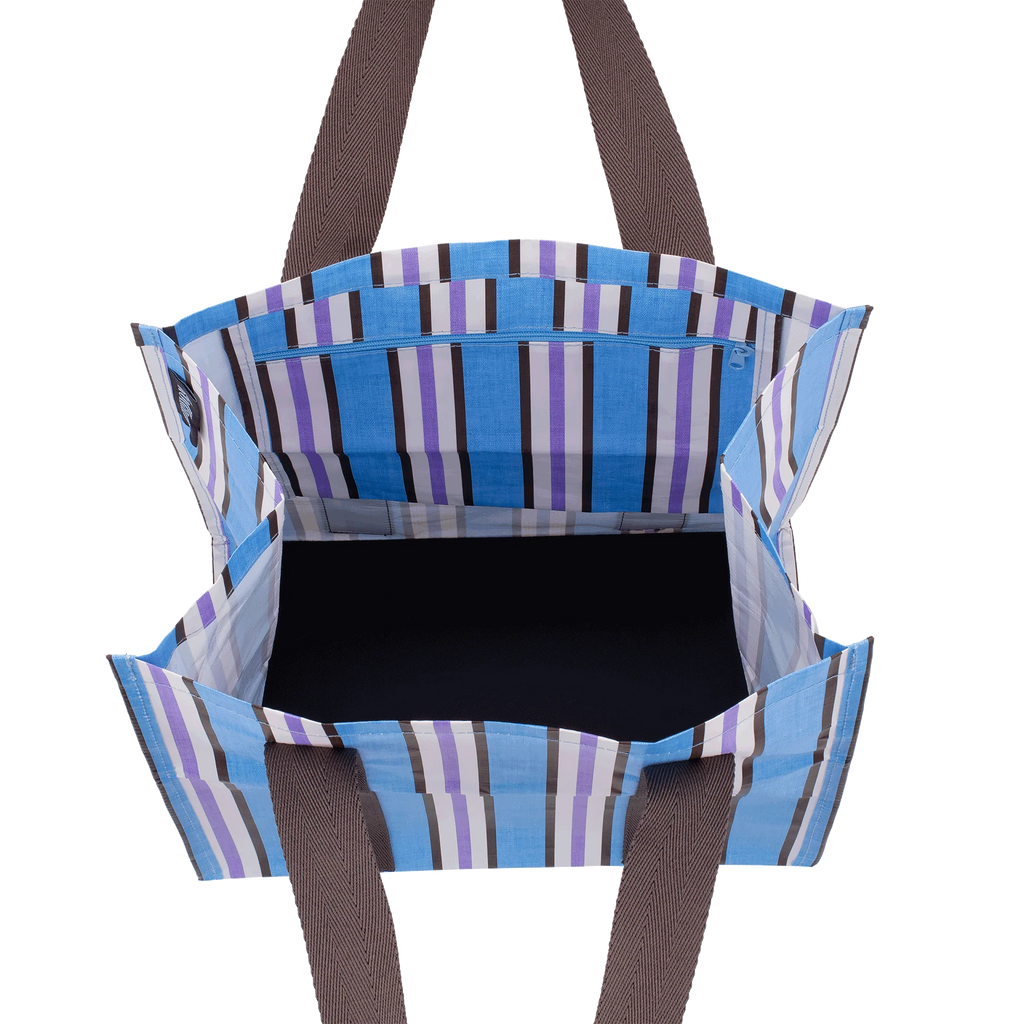 KOLLAB Choc Brown Stripe Market Bag