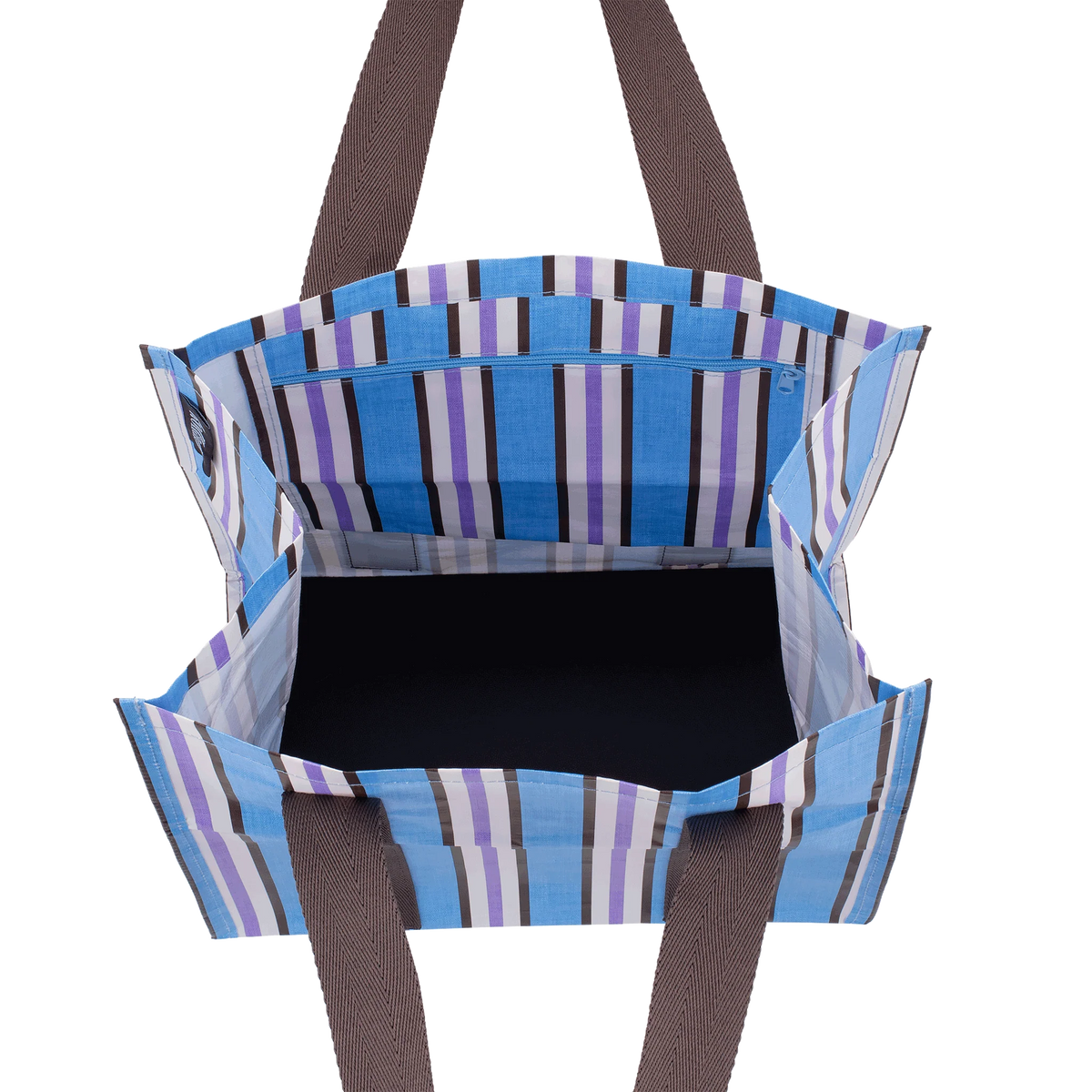 KOLLAB Choc Brown Stripe Market Bag
