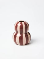 Fonda Vase Burgandy Pink Stripe