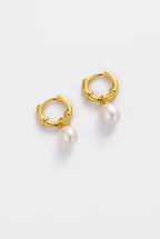 Tessa Pearl Hoop Gold