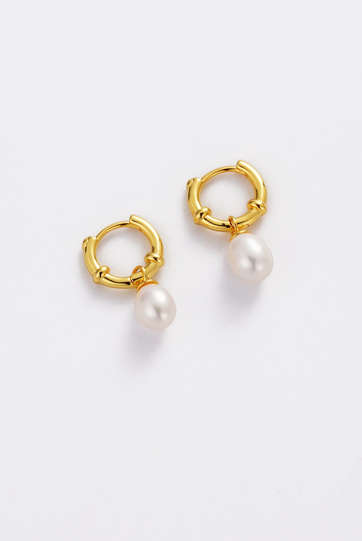Tessa Pearl Hoop Gold
