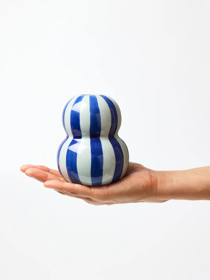 Fonda Vase Tonal Blue Stripe