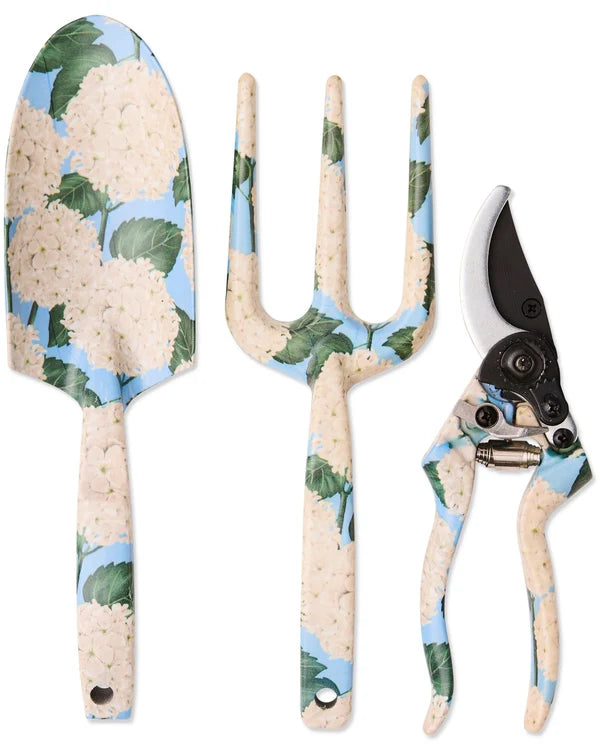 Hydrangea Blue Garden Tools and Gloves Set One Size
