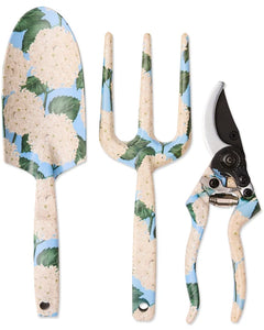 Hydrangea Blue Garden Tools and Gloves Set One Size