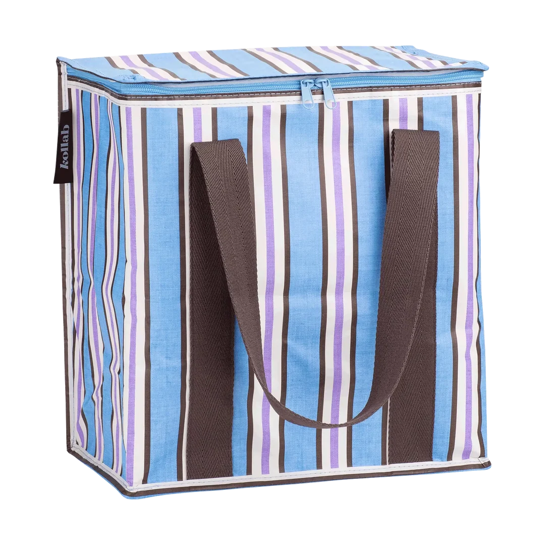KOLLAB Choc Brown Stripe Cooler Bag