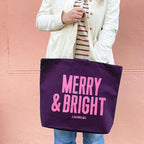 Merry & Bright (& Overwhelmed) - Plum Tote Bag