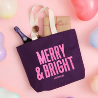 Merry & Bright (& Overwhelmed) - Plum Tote Bag