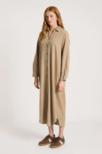 Bodhi Denim Shirt Dress - Fawn